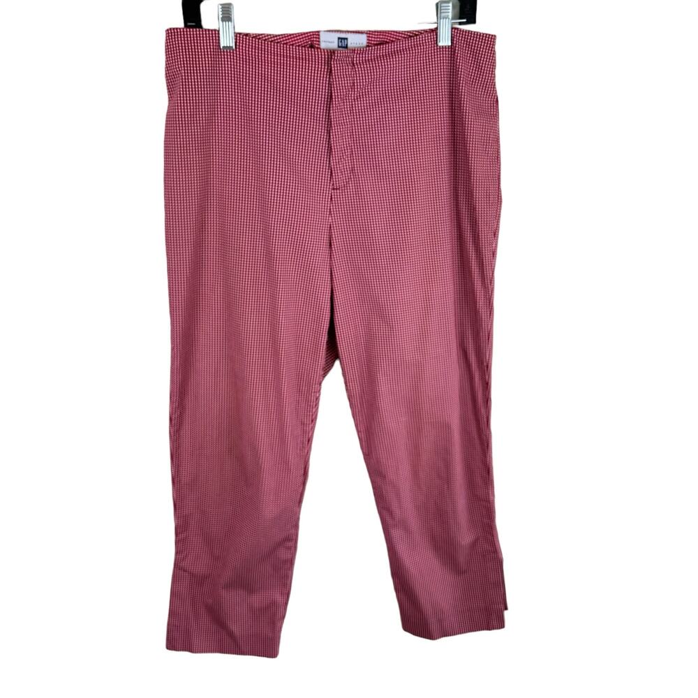 Gap Vintage Red Checkered Lightweight High Rise Cropped Cotton Pants Size 8